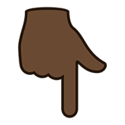 👇🏿 Emoji nach unten weisender Zeigefinger: dunkle Hautfarbe JoyPixels 5.0.