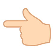 👈🏻 Emoji Dorso Da Mão Com Dedo Indicador Apontando Para A Esquerda: Pele Clara na JoyPixels 5.0.