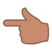👈🏽 Emoji Dorso De Mano Con índice A La Izquierda: Tono De Piel Medio en JoyPixels 5.0.