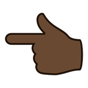 👈🏿 Emoji Dorso De Mano Con índice A La Izquierda: Tono De Piel Oscuro en JoyPixels 5.0.