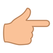 👉🏼 Emoji Dorso Da Mão Com Dedo Indicador Apontando Para A Direita: Pele Morena Clara na JoyPixels 5.0.