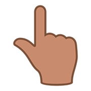 👆🏽 Emoji Dorso Da Mão Com Dedo Indicador Apontando Para Cima: Pele Morena na JoyPixels 5.0.