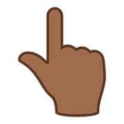 👆🏾 Emoji Dorso De Mano Con índice Hacia Arriba: Tono De Piel Oscuro Medio en JoyPixels 5.0.