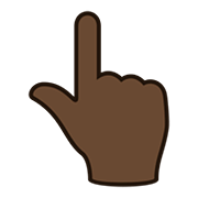 👆🏿 Emoji Dorso Da Mão Com Dedo Indicador Apontando Para Cima: Pele Escura na JoyPixels 5.0.