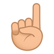 ☝🏼 Emoji nach oben weisender Zeigefinger von vorne: mittelhelle Hautfarbe JoyPixels 5.0.