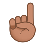 ☝🏽 Emoji Indicador Apontando Para Cima: Pele Morena na JoyPixels 5.0.