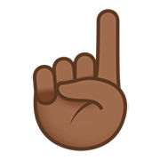 ☝🏾 Emoji nach oben weisender Zeigefinger von vorne: mitteldunkle Hautfarbe JoyPixels 5.0.