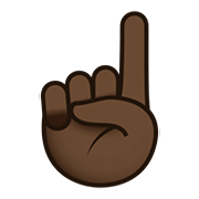 ☝🏿 Emoji Indicador Apontando Para Cima: Pele Escura na JoyPixels 5.0.