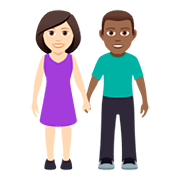 👩🏻‍🤝‍👨🏾 Emoji Mujer Y Hombre De La Mano: Tono De Piel Claro Y Tono De Piel Oscuro Medio en JoyPixels 5.0.