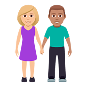 👩🏼‍🤝‍👨🏽 Emoji Mujer Y Hombre De La Mano: Tono De Piel Claro Medio Y Tono De Piel Medio en JoyPixels 5.0.