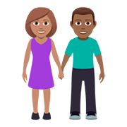 Emoji 👩🏽‍🤝‍👨🏾 Uomo E Donna Che Si Tengono Per Mano: Carnagione Olivastra E Carnagione Abbastanza Scura su JoyPixels 5.0.