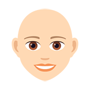 👩🏻‍🦲 Emoji Frau: helle Hautfarbe, Glatze JoyPixels 5.0.