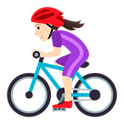 🚴🏻‍♀️ Emoji Mulher Ciclista: Pele Clara na JoyPixels 5.0.