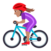 🚴🏽‍♀️ Emoji Radfahrerin: mittlere Hautfarbe JoyPixels 5.0.