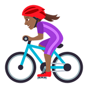 🚴🏾‍♀️ Emoji Mujer En Bicicleta: Tono De Piel Oscuro Medio en JoyPixels 5.0.