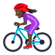 🚴🏿‍♀️ Emoji Mujer En Bicicleta: Tono De Piel Oscuro en JoyPixels 5.0.