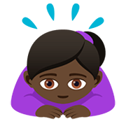 Emoji 🙇🏿‍♀️ Donna Che Fa Inchino Profondo: Carnagione Scura su JoyPixels 5.0.