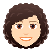 Émoji 👩🏻‍🦱 Femme : Peau Claire Et Cheveux Bouclés sur JoyPixels 5.0.