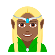🧝🏾‍♀️ Emoji Elfe: mitteldunkle Hautfarbe JoyPixels 5.0.