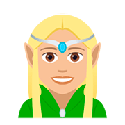 Emoji 🧝🏼‍♀️ Elfo Donna: Carnagione Abbastanza Chiara su JoyPixels 5.0.