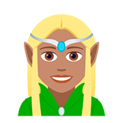 🧝🏽‍♀️ Emoji Elfa: Tono De Piel Medio en JoyPixels 5.0.