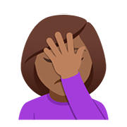 🤦🏾‍♀️ Emoji Mulher Decepcionada: Pele Morena Escura na JoyPixels 5.0.