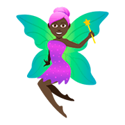🧚🏿‍♀️ Emoji Hada Mujer: Tono De Piel Oscuro en JoyPixels 5.0.