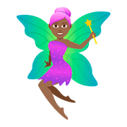 🧚🏾‍♀️ Emoji Mulher Fada: Pele Morena Escura na JoyPixels 5.0.