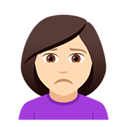 🙍🏻‍♀️ Emoji Mujer Frunciendo El Ceño: Tono De Piel Claro en JoyPixels 5.0.