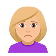 🙍🏼‍♀️ Emoji missmutige Frau: mittelhelle Hautfarbe JoyPixels 5.0.