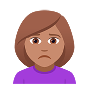 🙍🏽‍♀️ Emoji missmutige Frau: mittlere Hautfarbe JoyPixels 5.0.