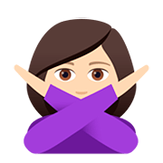 🙅🏻‍♀️ Emoji Frau mit überkreuzten Armen: helle Hautfarbe JoyPixels 5.0.
