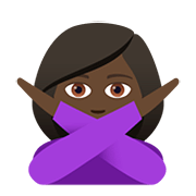 🙅🏿‍♀️ Emoji Mujer Haciendo El Gesto De «no»: Tono De Piel Oscuro en JoyPixels 5.0.