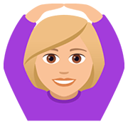 🙆🏼‍♀️ Emoji Mulher Fazendo Gesto De «OK»: Pele Morena Clara na JoyPixels 5.0.