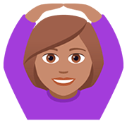🙆🏽‍♀️ Emoji Mulher Fazendo Gesto De «OK»: Pele Morena na JoyPixels 5.0.