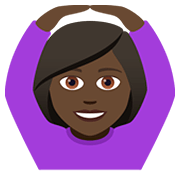 🙆🏿‍♀️ Emoji Mulher Fazendo Gesto De «OK»: Pele Escura na JoyPixels 5.0.