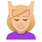💆🏼‍♀️ Emoji Frau, die eine Kopfmassage bekommt: mittelhelle Hautfarbe JoyPixels 5.0.