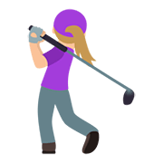 🏌🏼‍♀️ Emoji Golferin: mittelhelle Hautfarbe JoyPixels 5.0.