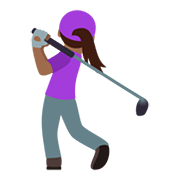 🏌🏾‍♀️ Emoji Mulher Golfista: Pele Morena Escura na JoyPixels 5.0.