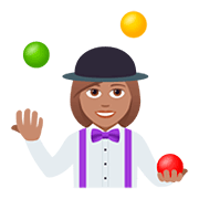 🤹🏽‍♀️ Emoji Mulher Malabarista: Pele Morena na JoyPixels 5.0.