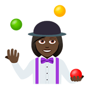 Emoji 🤹🏿‍♀️ Giocoliere Donna: Carnagione Scura su JoyPixels 5.0.