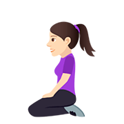 🧎🏻‍♀️ Emoji Mujer De Rodillas: Tono De Piel Claro en JoyPixels 5.0.