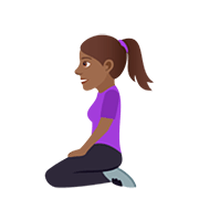 🧎🏾‍♀️ Emoji Mujer De Rodillas: Tono De Piel Oscuro Medio en JoyPixels 5.0.
