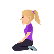 🧎🏼‍♀️ Emoji Mujer De Rodillas: Tono De Piel Claro Medio en JoyPixels 5.0.
