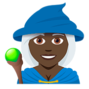 🧙🏿‍♀️ Emoji Maga: Tono De Piel Oscuro en JoyPixels 5.0.