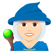 🧙🏻‍♀️ Emoji Maga: Tono De Piel Claro en JoyPixels 5.0.