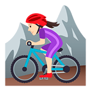 🚵🏻‍♀️ Emoji Mujer En Bicicleta De Montaña: Tono De Piel Claro en JoyPixels 5.0.