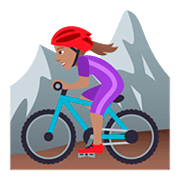 🚵🏽‍♀️ Emoji Mujer En Bicicleta De Montaña: Tono De Piel Medio en JoyPixels 5.0.