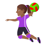 🤾🏾‍♀️ Emoji Handballspielerin: mitteldunkle Hautfarbe JoyPixels 5.0.