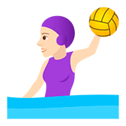 🤽🏻‍♀️ Emoji Mujer Jugando Al Waterpolo: Tono De Piel Claro en JoyPixels 5.0.